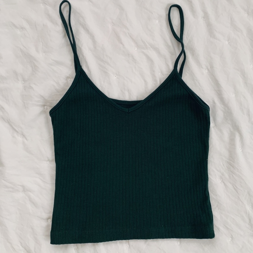 Brandy Melville forest green lorene crop tank
